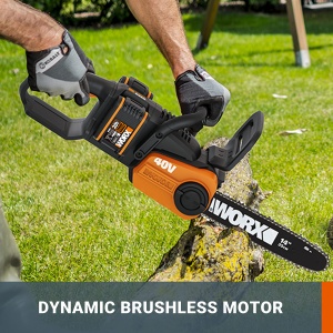 Ferastrau cu lant fara fir WORX WG384E.9 40V Max - Ferastrau cu lant profesional cu motor fara perii - Ingrijirea copacilor fara cablu - Compatibil PowerShare - fara baterie si incarcator - Img 3