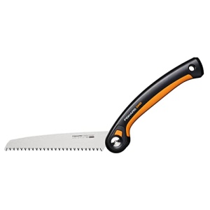 Ferastrau pliabil Fiskars Plus, pentru busteni si ramuri groase, 3 pozitii de taiere, lama cu dinti ascutiti, zimtare grosiera, lungime lama: 21 cm, negru/portocaliu, SW69, 1067553 - Img 14