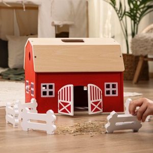 Ferma din lemn Schleich Farm World 42602 Set 7 piese cu grajd si garduri - Img 2