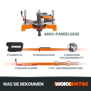Feronerie cu acumulator WORX WX845.9, 20V, 220mm, fara acumulator si incarcator - Img 6