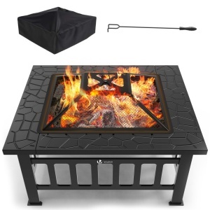 Feuerschale VOUNOT cu protectie impotriva scanteilor, 81x81x45cm