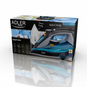 Fier de calcat Adler cu optiune de abur vertical, putere de 3000 W, talpa ceramica - Img 5