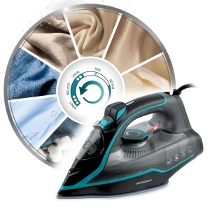 Fier de calcat Berdsen 2600W cu talpa ceramica si rezervor 230 ml, verde - Img 8