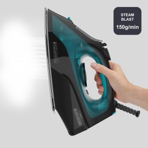 Fier de calcat BLACKDECKER BXIR2403E, 2400W, Talpa ceramica, Negru - Img 3