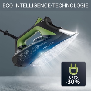 Fier de calcat cu abur Rowenta DW6330 Eco Intelligence | 2500 wati | Continuare. Debit de abur: 45 g/min. | Rafala: 180 g/min | Talpa laser Microsteam400 HD 3De | Functie anti-picurare | Negru/Verde - Img 6