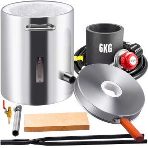 Fier de fundere VEVOR JHRJD06KG01A, capacitate 6 kg, inox, temperatura maxima 1422 C
