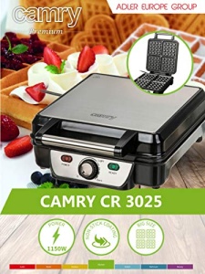 Fier de vafe ADLER Camry, putere maxima de 1500 W, control reglabil al temperaturii, 4 vafe, negru - Img 14
