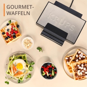 Fier de vafe Krups FDK Iconic 850 W placi antiaderente acoperite cu ceramica design iconic depozitare verticala usor de utilizat negruotel inoxidabil  - Img 5