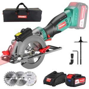 Fierastrau circular HYCHIKA 18V cu laser adancime taiere 48mm 3 panze incluse