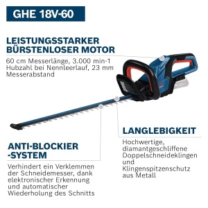 Fierastrau cu acumulator Bosch Professional GHE 18V-60, motor fara perii, capacitate de taiere 20 mm - Img 3