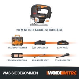 Fierastrau pendular WORX Nitro WX542 20V Motor fara perii Negru - Img 5
