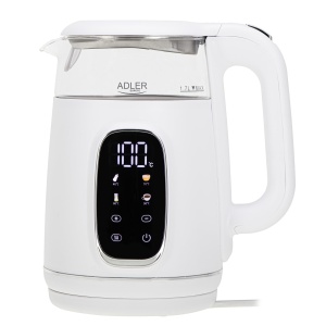 Fierbator Adler cu setare a temperaturii 2200W - Ceainic de apa 1.7L cu afisaj LED si panou tactil - 5 programe de temperatura - cu functie de mentinere la cald - Ceainic cu filtru - Img 1