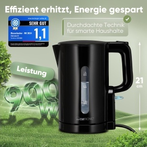 Fierbator apa Clatronic WK 3834, 1L, 900W, BPA liber, negru - Img 2