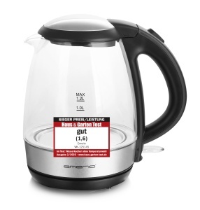 Fierbator de apa Emerio WK-125145, 1.2L, 2200W, Borosilikat - Img 1