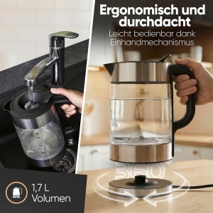 Fierbator de apa ProfiCook PC WKS 1322, 1,7L, 2200W, inox - Img 4