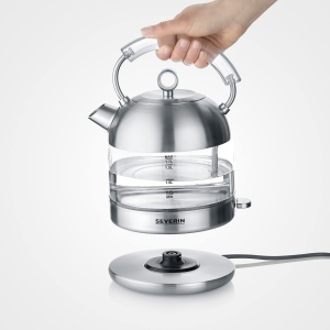Fierbator de apa SEVERIN WK 3459, 1,7L, 2400W, design retro, sticla si inox - Img 5