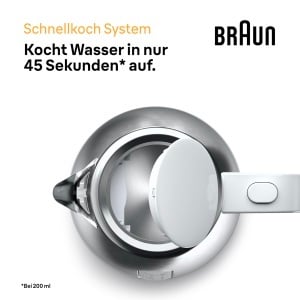 Fierbator electric Braun PurShine WK1500 WH, 1.7L, 2200W, Alb - Img 5