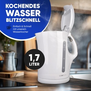 Fierbator electric Clatronic WK 3819, 1.7 L, 2200 W, filtru anticalcar, alb - Img 2