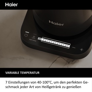 Fierbator electric Haier HKE5A, inox, 1.7L, 2200W, 7 temperaturi - Img 4