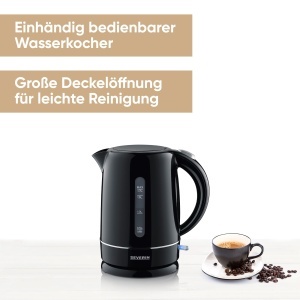 Fierbator electric Severin WK 4322, 1.7 L, 2200 W, filtru anticalcar, negru - Img 2