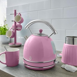 Fierbator electric Swan Retro 1,8L, 3000W, design vintage, roz - Img 2