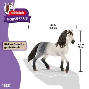 Figurina cal Schleich Andalusier Hengst 13821, 14 x 4 x 11 cm, pentru copii de la 5 ani - Img 5