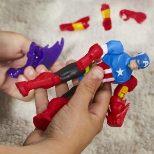 Figurina de actiune MixMashers Marvel Captain America, 12 cm, albastra - Img 11