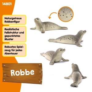 Figurina jucarie foca Schleich WILD Life, 11 x 7 x 4 cm, detalii realiste - Img 2
