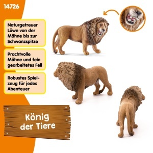 Figurina Leu Brulland Schleich 14726, 11 x 5 x 7 cm, pentru copii de la 3 ani - Img 3