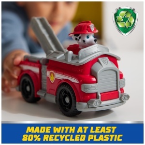 Figurina PAW Patrol Marshall cu Vehicul de Pompieri 7 cm Plastic Reciclat - Img 4