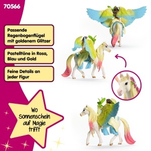 Figurina Schleich BAYALA Surah cu Pegasus Stralucitor, 3 Piese, pentru Copii de la 5 Ani - Img 3