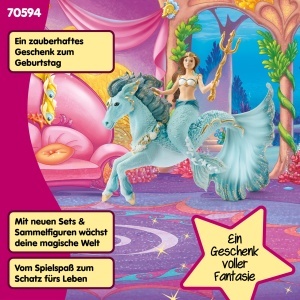 Figurina Sirena Eyela Schleich BAYALA, cu cal de mare, 3 piese - Img 6