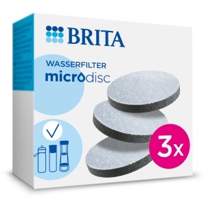 Filtru de apa BRITA MicroDisc, set de 3 cartuse, compatibil cu carafe si sticle