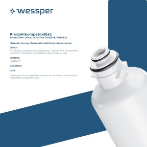 Filtru de apa Wessper pentru frigider, filtru de apa de schimb Ultra Clarity Pro 11032518, 11025825, compatibil cu frigider Bosch, Gaggenau, Neff si Siemens - 2 bucati - Img 4