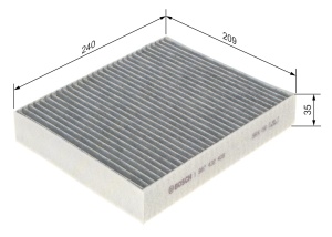 Filtru de interior Bosch R2409 cu activ carbon, 240mm, pentru Ford - Img 2