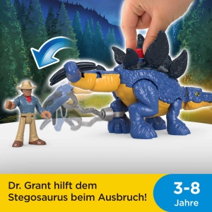 Fisher-Price Imaginext GVV64 Jurassic World Set Dinozaur Stegosaurus si Figurina Dr Grant - Img 3