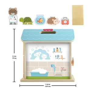 Fisher-Price Set Animal Clinic Portabil JFG07 Lemn FSC 6 Piese - Img 3