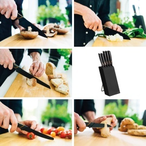 Fiskars Edge 1003099 Bloc de cutite cu 5 cutite Birkenholz Negru - Img 4