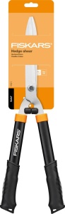 Fiskars Foarfece gard viu HS21, Pentru modelarea si taierea gardurilor vii si tufisurilor, lungime 59 cm, lame din otel calit/maner din plastic moale la atingere, negru/portocaliu, solid, 1026827 - Img 5