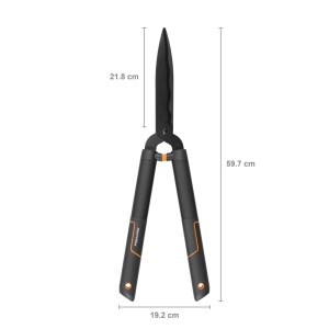 Fiskars SingleStep Trimmer de gard viu, cu margine zimtata, lame din otel de inalta calitate, lungime 60 cm, negru mat, HS22, 1001433 - Img 2