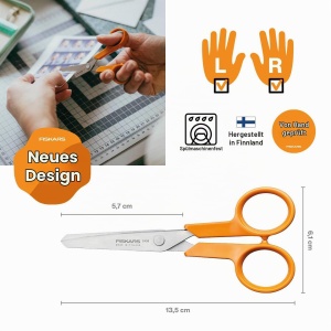 Foarfeca Hobby Fiskars Classic, 13 cm, pentru dreptaci si stangaci, culoare portocalie - Img 2