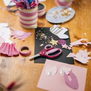 Foarfeca pentru copii Fiskars Glitter, 13 cm, roz, pentru dreptaci si stangaci - Img 3