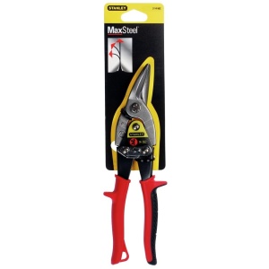 Foarfeca pentru tabla STANLEY Maxsteel 250 mm, bi-material, rosu