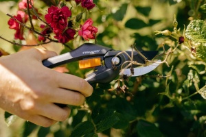 Foarfece de gradina Fiskars Bypass pentru ramuri si crengute proaspete, acoperite cu ecran antiaderent, lame din otel de inalta calitate, lungime: 20 cm, negru/portocaliu, SingleStep, P26, 1000567 - Img 6