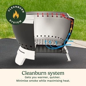 Focar portabil Cuisinart Cleanburn 50cm Carbonstahl, inox, 9kg - Img 3