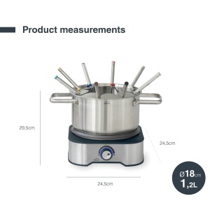 Fondue electric Lacor 69399 1500 W otel inoxidabil 12 L 8 furculite incluse - Img 2