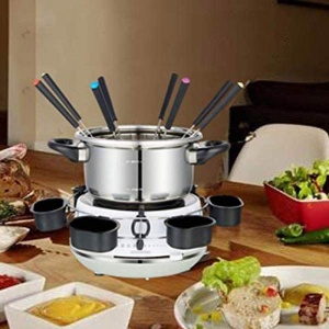 Fondue electric Melissa 16310230 pentru 8 persoane, 2 litri, 1200W, inox alb - Img 7