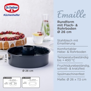 Forma de copt Dr. Oetker Garantieform 26 cm cu fund plat si fund tubular - Img 4