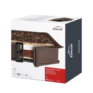 Forma de copt Lacor 66777, silicon antiaderent, baza din sticla, 25x25cm, maro - Img 6
