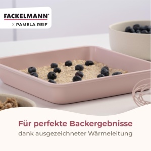 Forma de copt pentru brownie Fackelmann x Pamela Reif, 23x23x4 cm, Pastel Rosa - Img 4